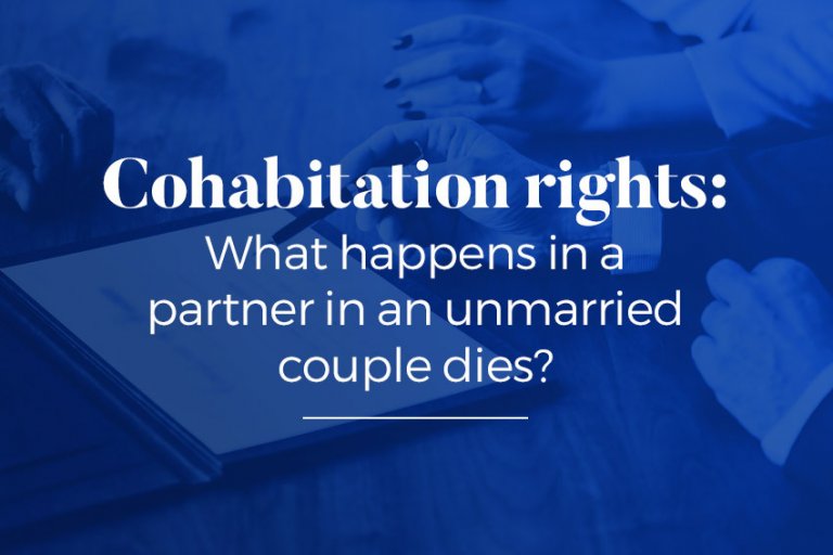 What happens if a partner in an unmarried couple dies?
